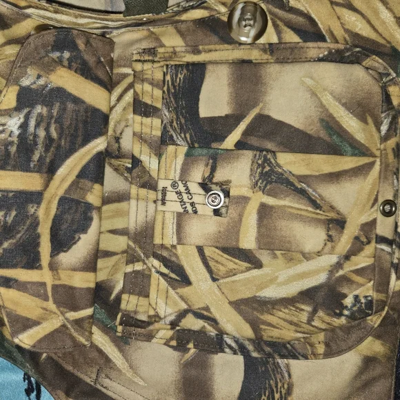 Filson Advantage Wetlands Waterfowl Camo Vest Xl Waxed Style 436WL Cropped Rare - Picture 4 of 8